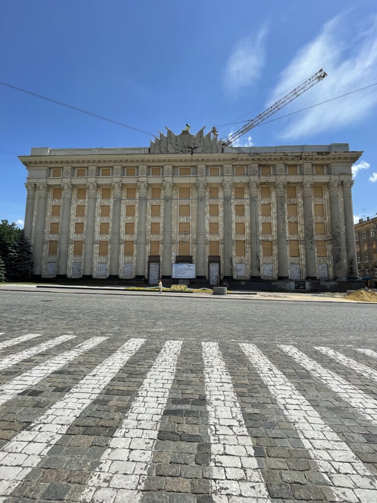 Kharkiv government building destroyed